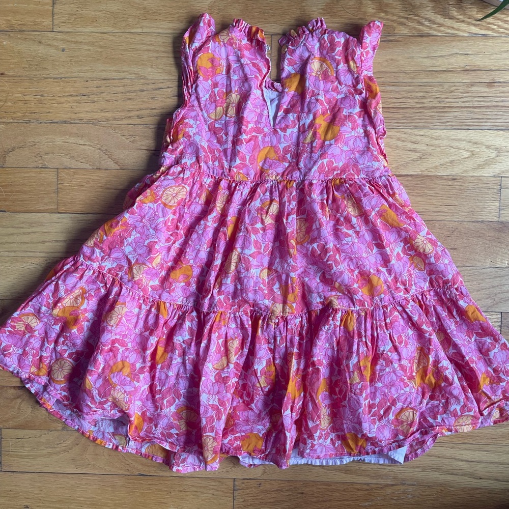 Crewcuts by J Crew - Kids Pink and Orange Sundress with Flutter Sleeves - Picture 5 of 11